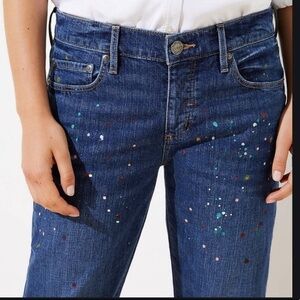 𝅺loft Paint Splatter boyfriend jeans